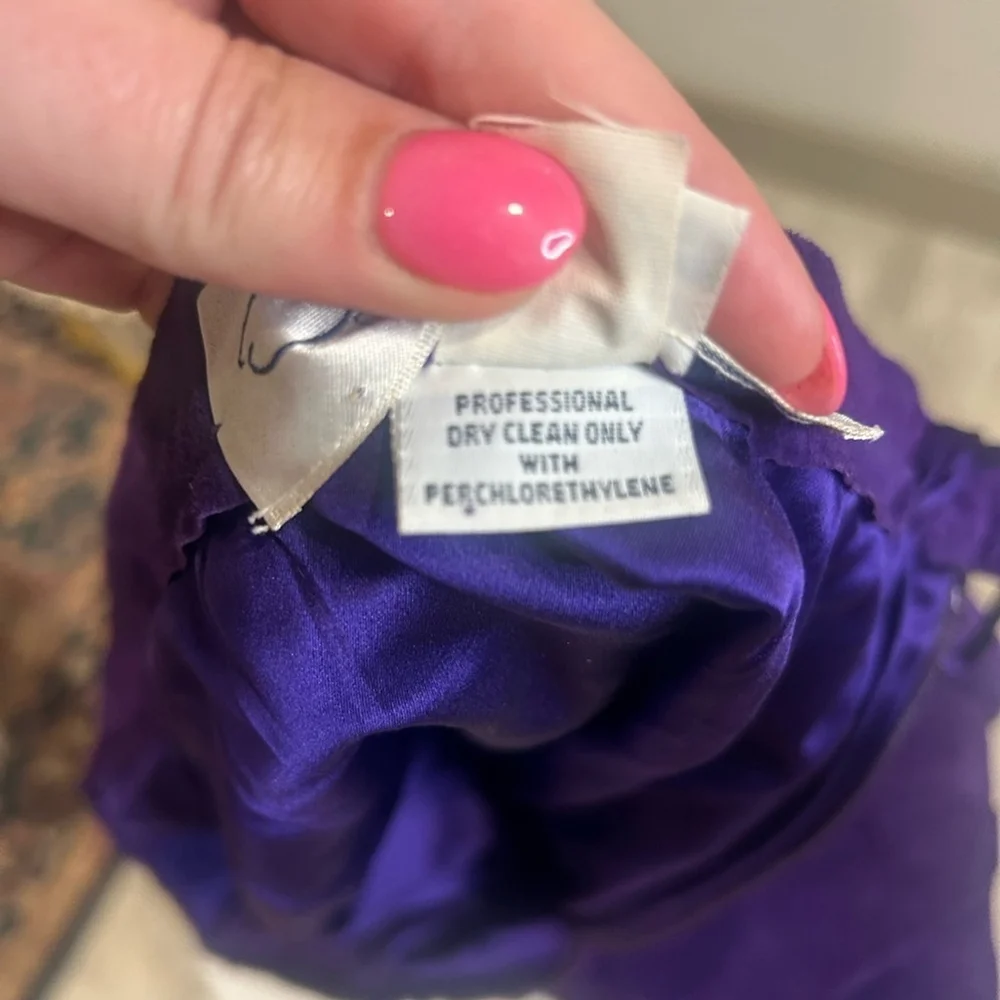 Oscar de la Renta Deep Purple Suede Skirt Quiet Luxury Old Money Size 12
